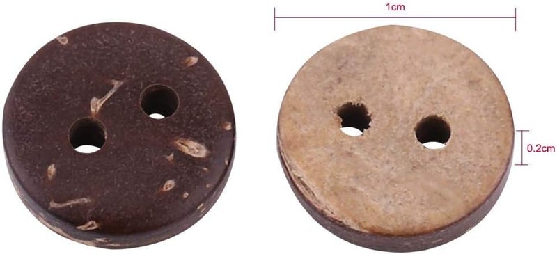 woobles Wooden Buttons, 400Pcs Natural Brown Coconut Shell 2 Holes Sewing Buttons Scrapbooking Decor Accessories 10mm - Image 5